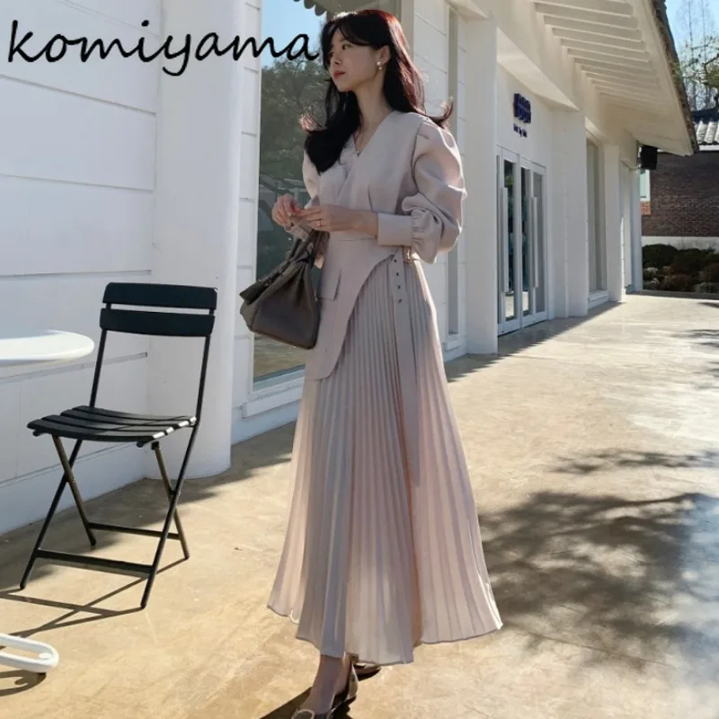 Плиссированные платья с v-образным вырезом туника на шнуровке по бокам Vestido