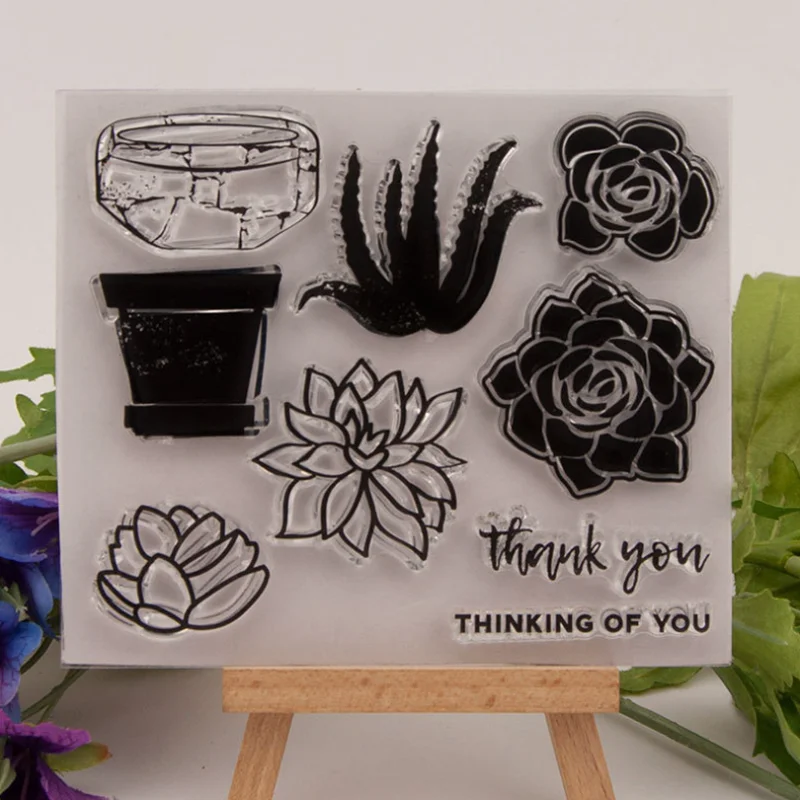 

Thank You Flower Stamps Rubber Transparent Silicone Seal DIY Hand Account Scrapbooking Journal Album Decoration Crafts Stencils