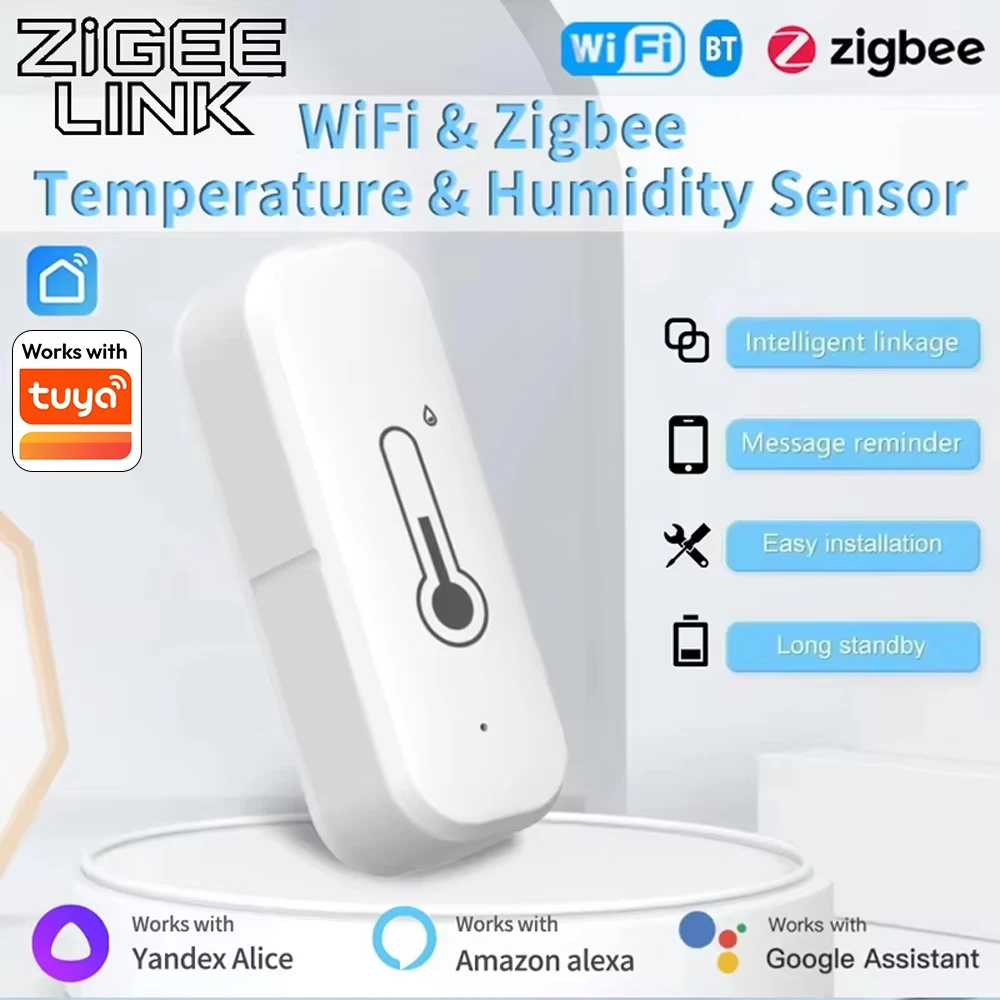

Датчик температуры и влажности Tuya WiFi&Zigbee