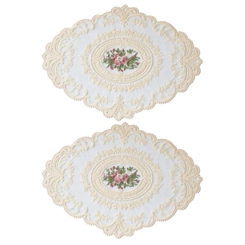 

2 шт., Прозрачная Кружевная салфетка для журнального столика