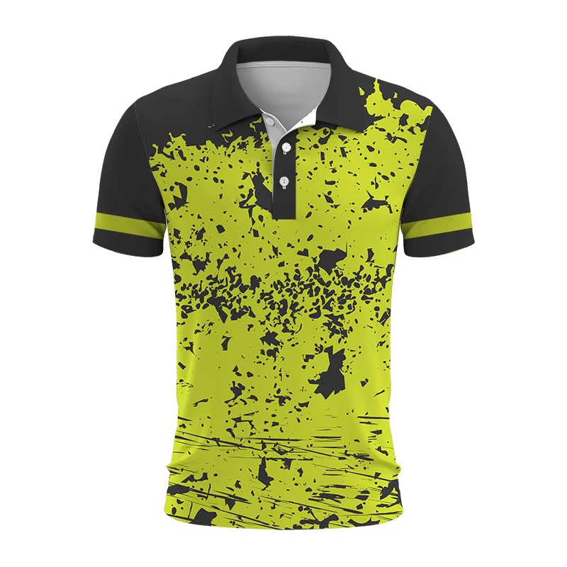 

Футболка-поло мужская с коротким рукавом, дышащая тренировочная одежда, топ для спорта и отдыха на открытом воздухе, теннисная майка с лацка...