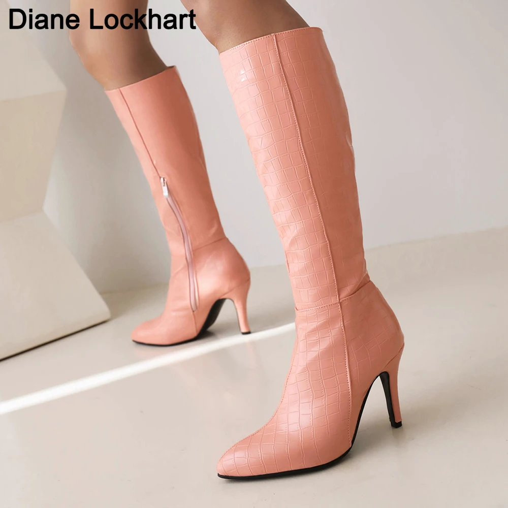 

2022 Fashion Knee-high Stilettos Boots Women Classic Casual Women's Shoes Sexy Party Dancing Retro High Heels Female Long Boot