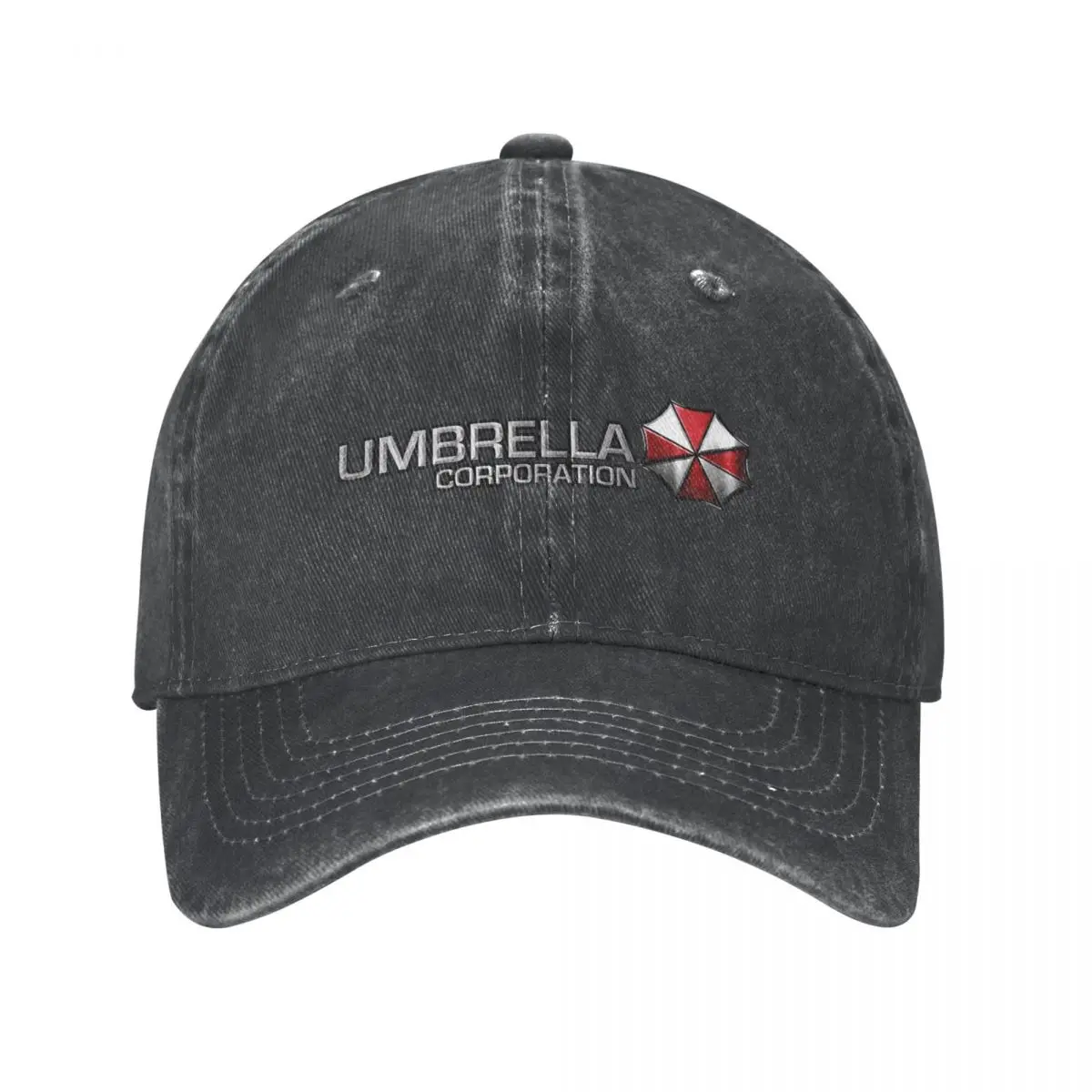 

Umbrella Corporation Baseball Cap Distressed Denim Washed Biohazard Zombie Headwear Style Running Golf Adjustable Fit Hats Cap