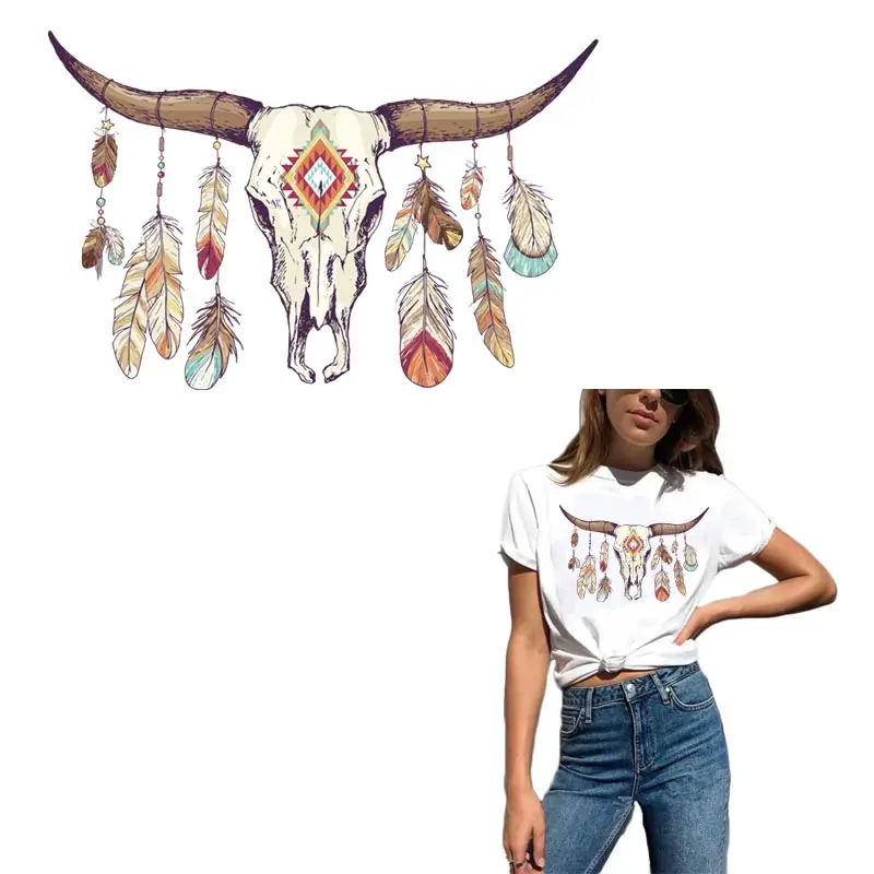 

Heat Transfers Iron Cost Animals Patches for Clothing A-level Washable Feather Thermo Sticker on Clothes Customizable Design