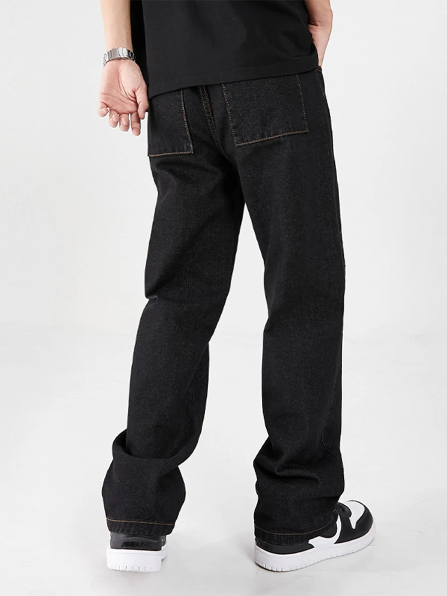 Y2K Men's Jeans European Style with Street Rose Embroidery Hip Hop Straight Loose Trousers Ins Hot Sale - Four Seasons