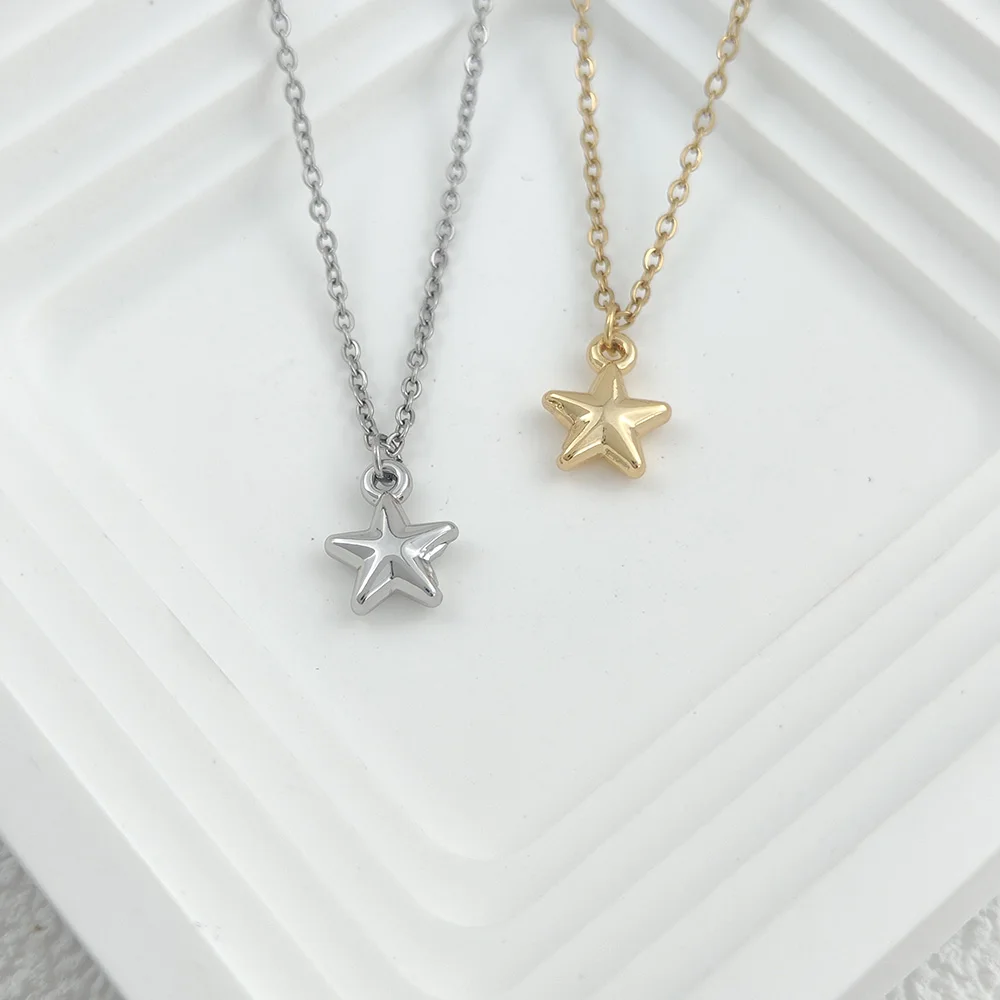 

Stainless Steel Necklaces Star Eight-pointed Star Clavicle Pendant Chain Fashion Necklace For Women Jewelry Party Best Gifts New
