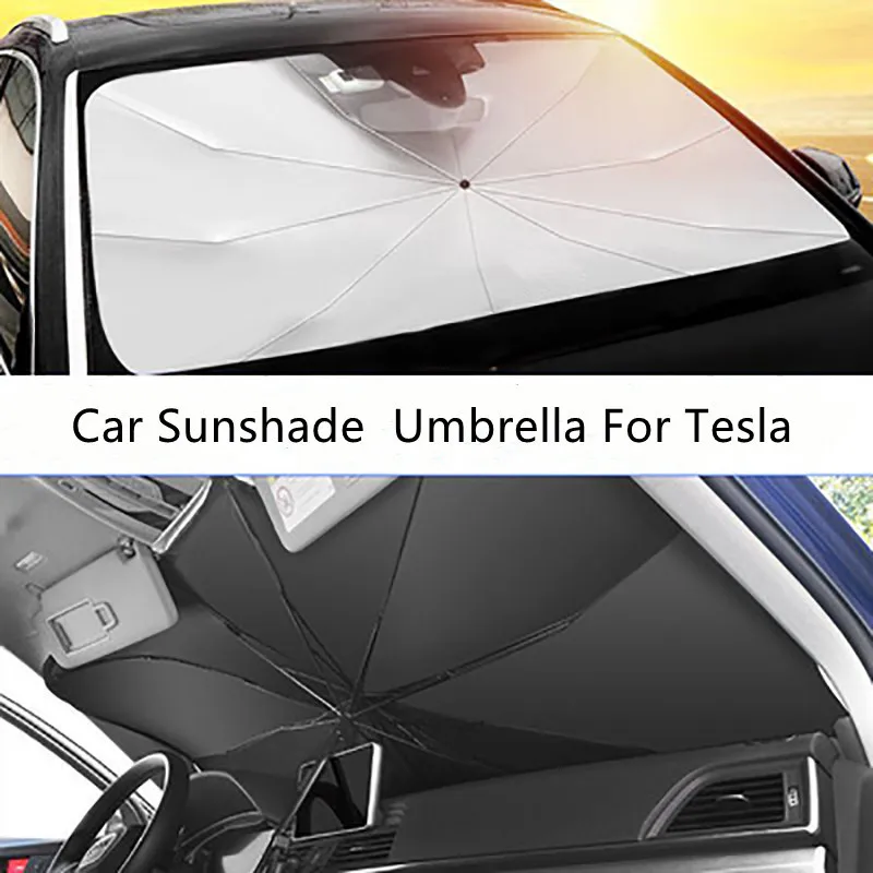 

Car Windshield Sunscreen Umbrella UV Protection Sun Visor Protector Front Window Sun Shade Cover For Tesla Model 3/Y/X/S Series