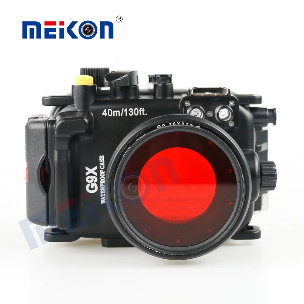 

40m / 130FT Underwater Waterproof Camera Housing Diving Case for Canon PowerShot G9X G9X mark II + 67mm Red Filter