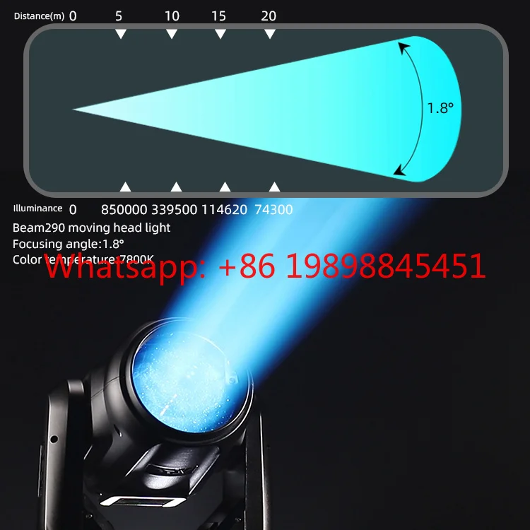 Фото Светодиодный прожектор VLTG 290W с белым лучом и подвижной головкой |   Профессиональное DMX512-освещение для сцены, дискотек, свадеб, вечеринок и выступлений №2