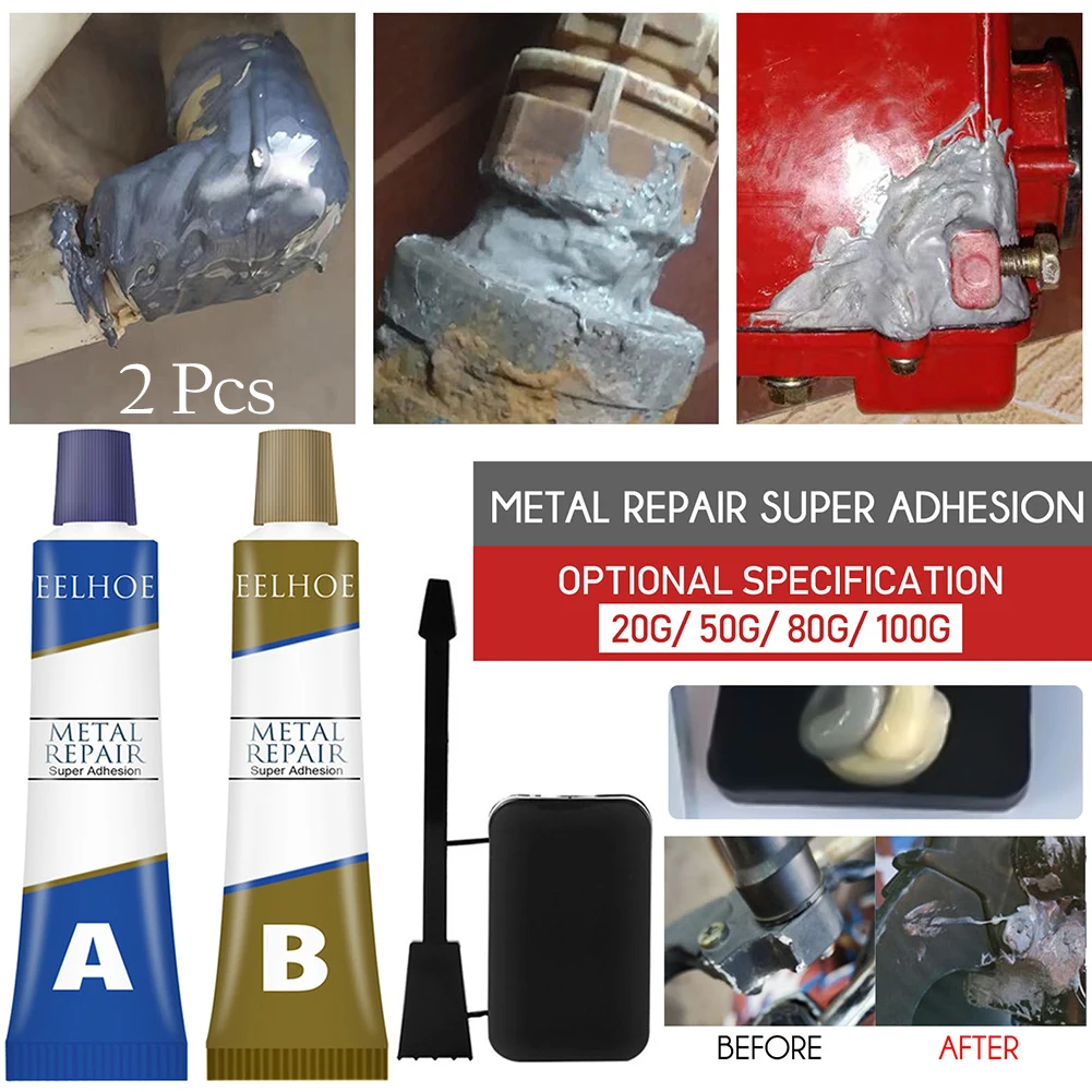 

Quick Drying Cold Welding Casting Glue Metal Repair Paste Steel Cast Iron Crackle Solder Agent Industrial Adhesive Sealants A+B