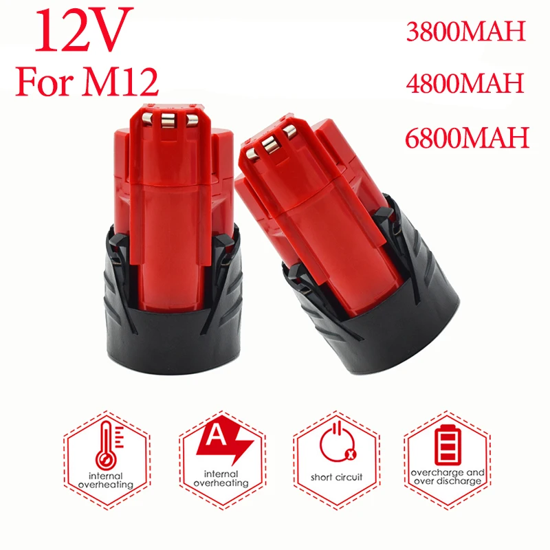 

Power ToolBatteryMilwaukeeM12 12V 6.8Ah XC Cordless Tool's 100% Original New RechargeableBattery 48-11-240248-11-241148-11-2401