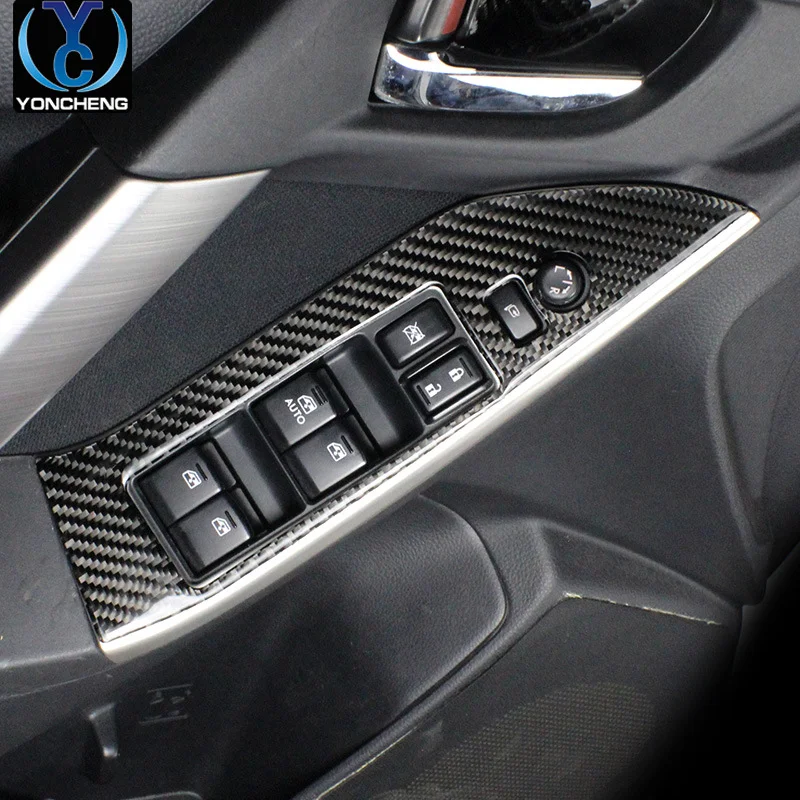

For Subaru 2016-18 Forest Man Modified Carbon Fiber Window Lift Button Panel Door Interior Decoration Sticker
