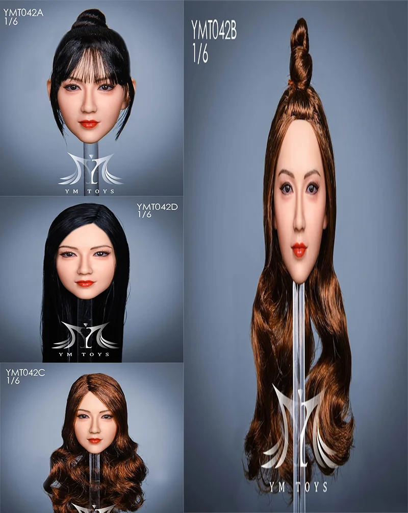 YMTOYS YMT042 1/6 женский солдат Ruyi волосы посадки головы резьбы модели аксессуары Подходит 12 дюймов экшн-фигурки тела