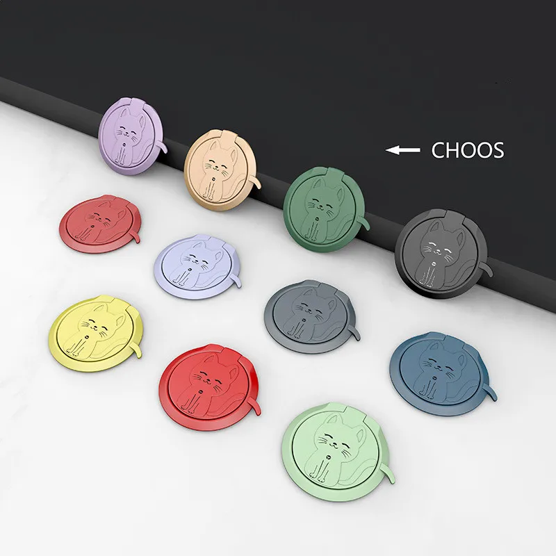 Металлическое кольцо-держатель для телефона с изображением милого кота |