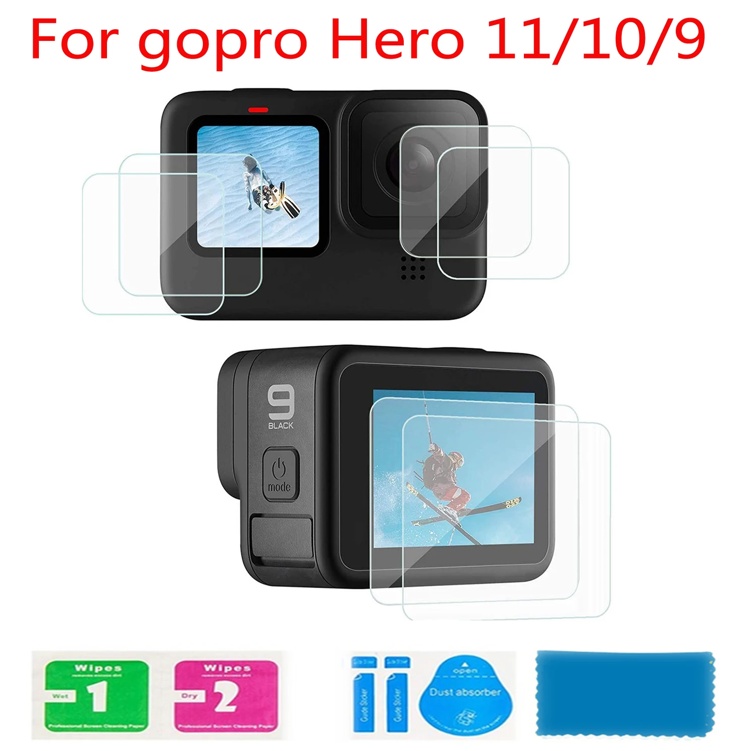 

Tempered Glass Screen Protector for GoPro Hero 11 10 9 Black Lens Protection Protective Film for Gopro 9 10 11Camera Accessories