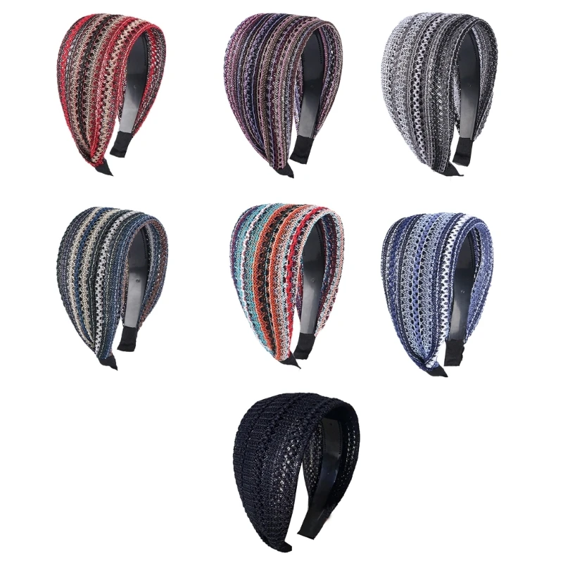 

Crocheted Boho Headband for K-POP Party Decorations for Music Festivals Photo Booth Props for Girls Photography HXBA