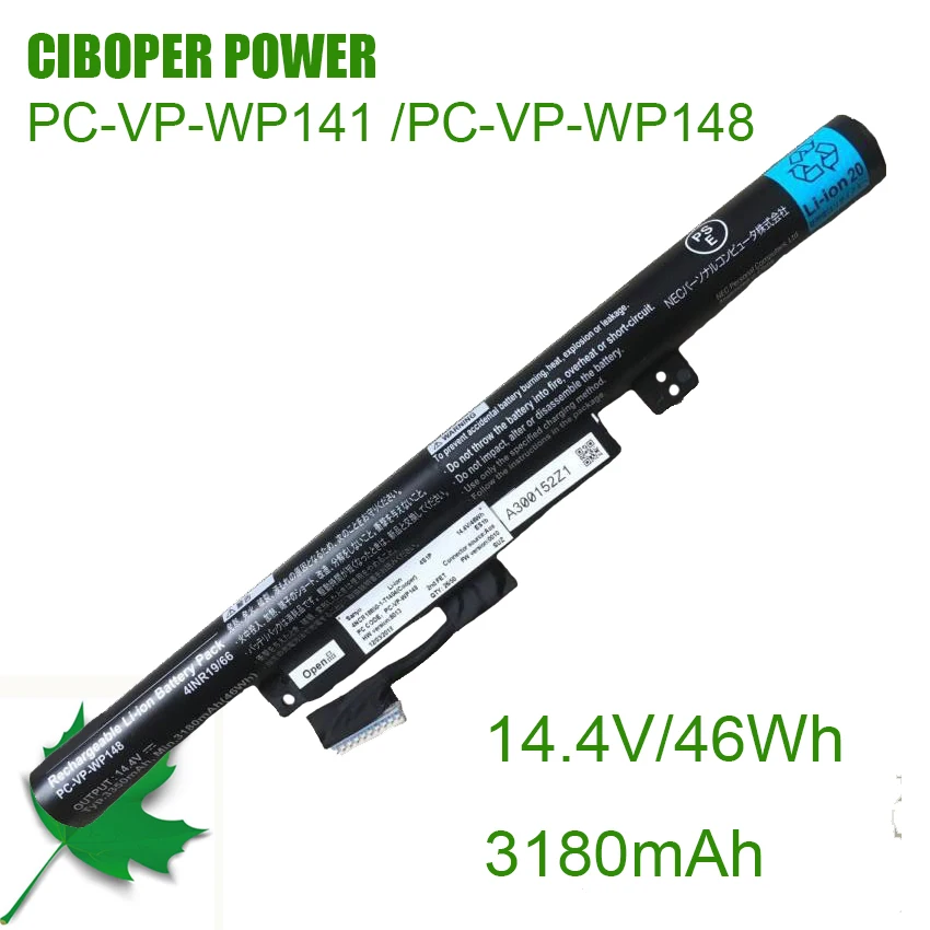 CP настоящая аккумуляторная батарея для ноутбука PC-VP-WP141 14,4 V/46Wh/3180mAh для ноутбука PC-VP-WP148 NS750/C NS750