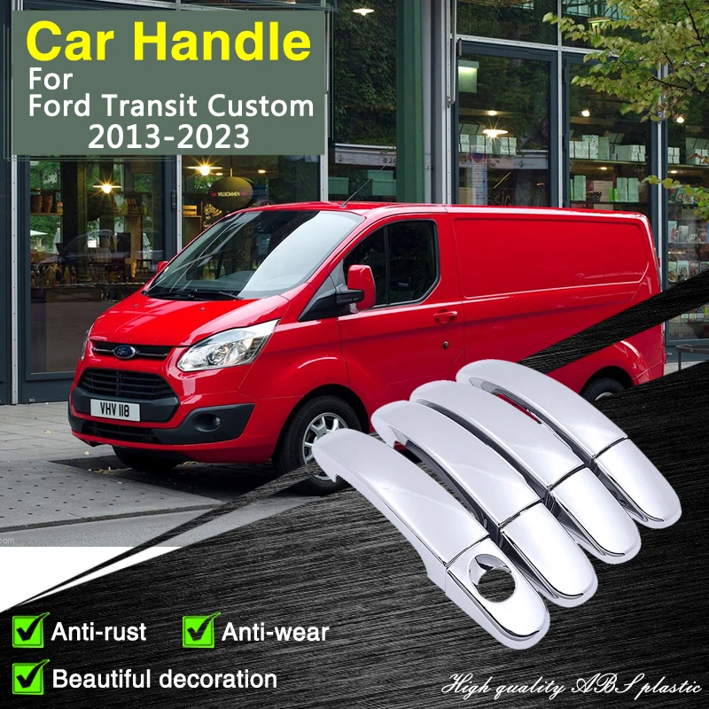 

for Ford Transit Custom 2013~2023 2014 2015 2016 2017 2018 Chrome Door Handle Cover Car Accessories Rustproof Stickers Styling