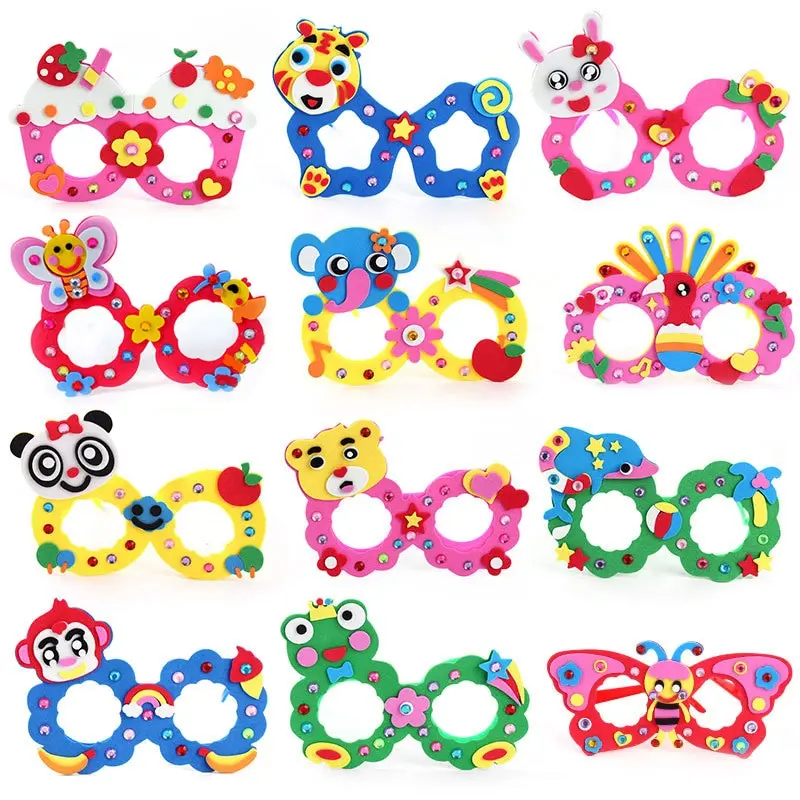 

5Pcs/Set Kids DIY EVA Diamond Glasses Craft Educational Toys For Children Creative Handwork Arts And Crafts Birthday Gifts