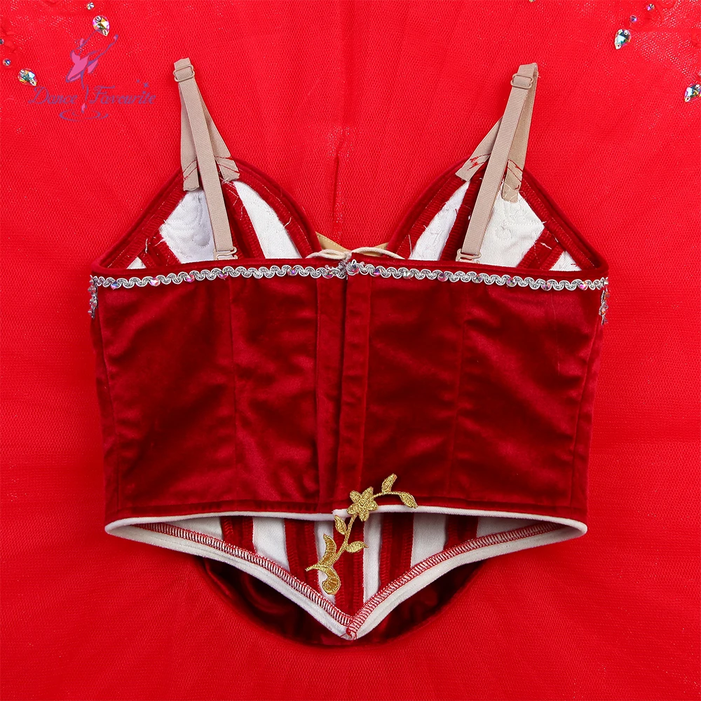 Балетная пачка B24051 для танцев профессиональная красная бархатная балетная на