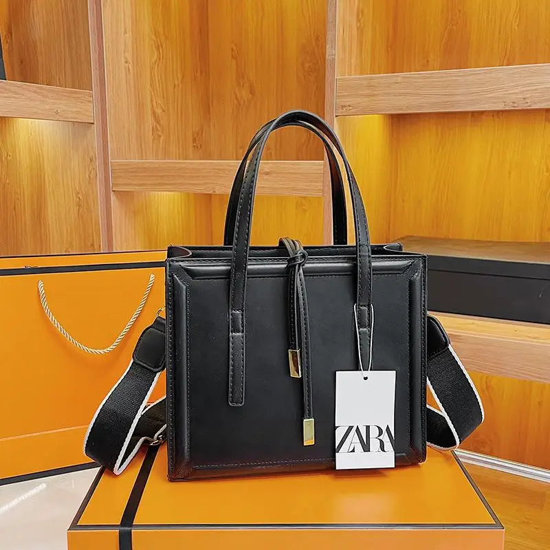 

Solid Color PU Leather Handbag Women's 2023 Square Bag Fashion One-Shoulder Femal Messenger Bag Large Capacity Tote Bags