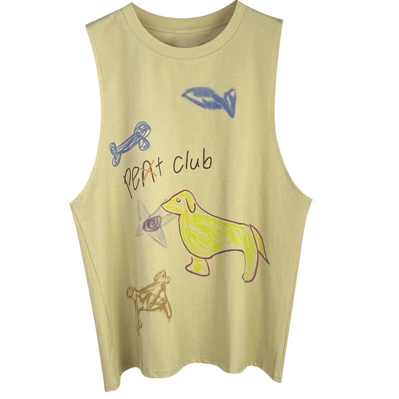 Женский жилет без рукавов Zhao Lusi Свободный Повседневный Топ в американском стиле