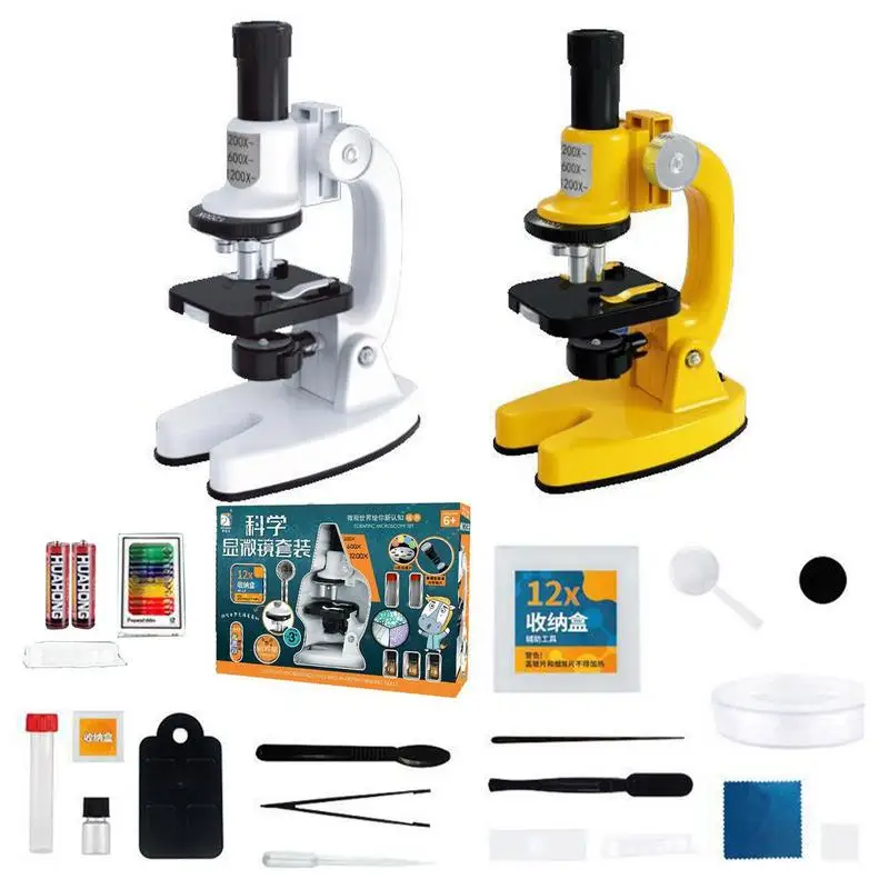 

1200X Zoom Children Microscope Biology Lab LED School Science Experiment Kit Education Scientific Toys Gifts For Kids Scientist