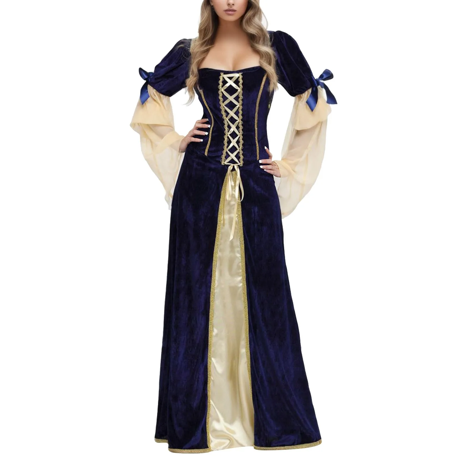 

Victorian Gothic Queen Evening Dress Medieval Renaissance Masquerade Party Dresses Women Dance Retro Cosplay Costume Clothing
