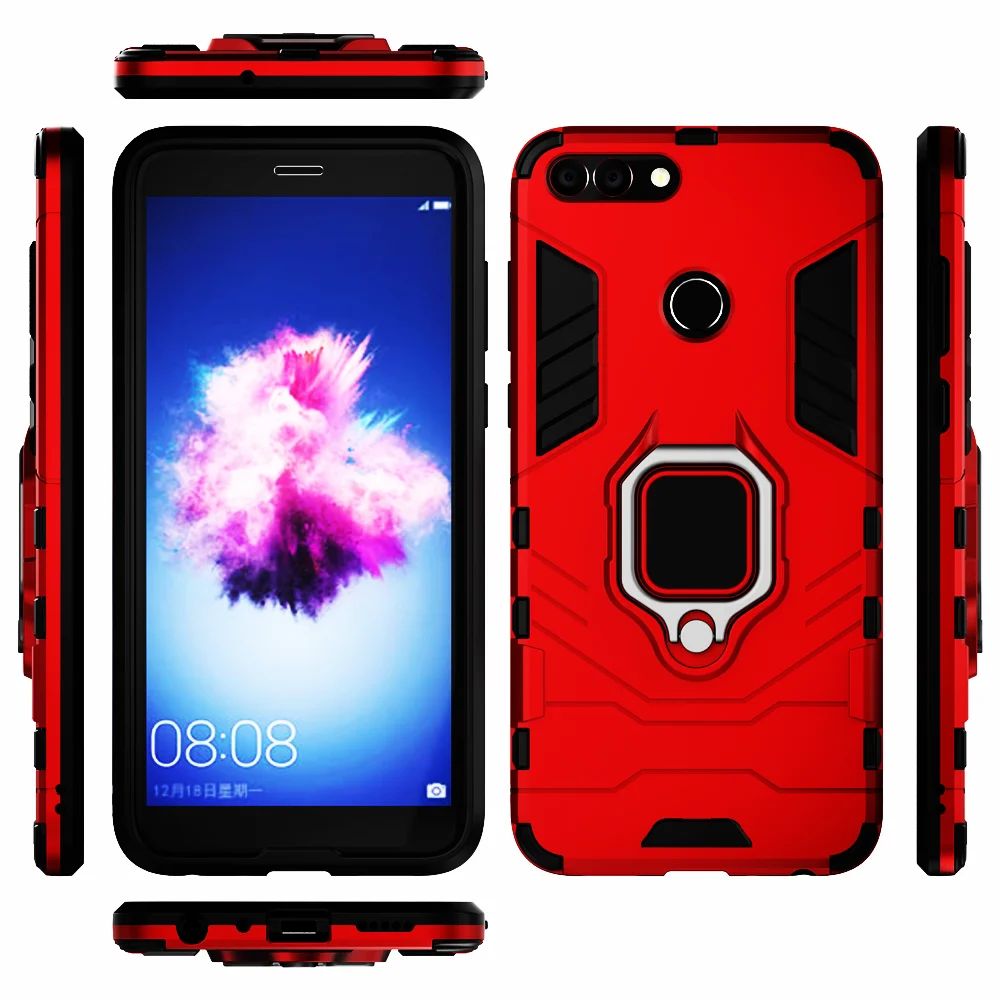 

Phone Holder Ring Case For Huawei P Smart 5.65inch Shockproof Cover For Huawei P Smart 2018 FIG-LX1 PSmart FIG-LA1 FIG-LX2 LX3