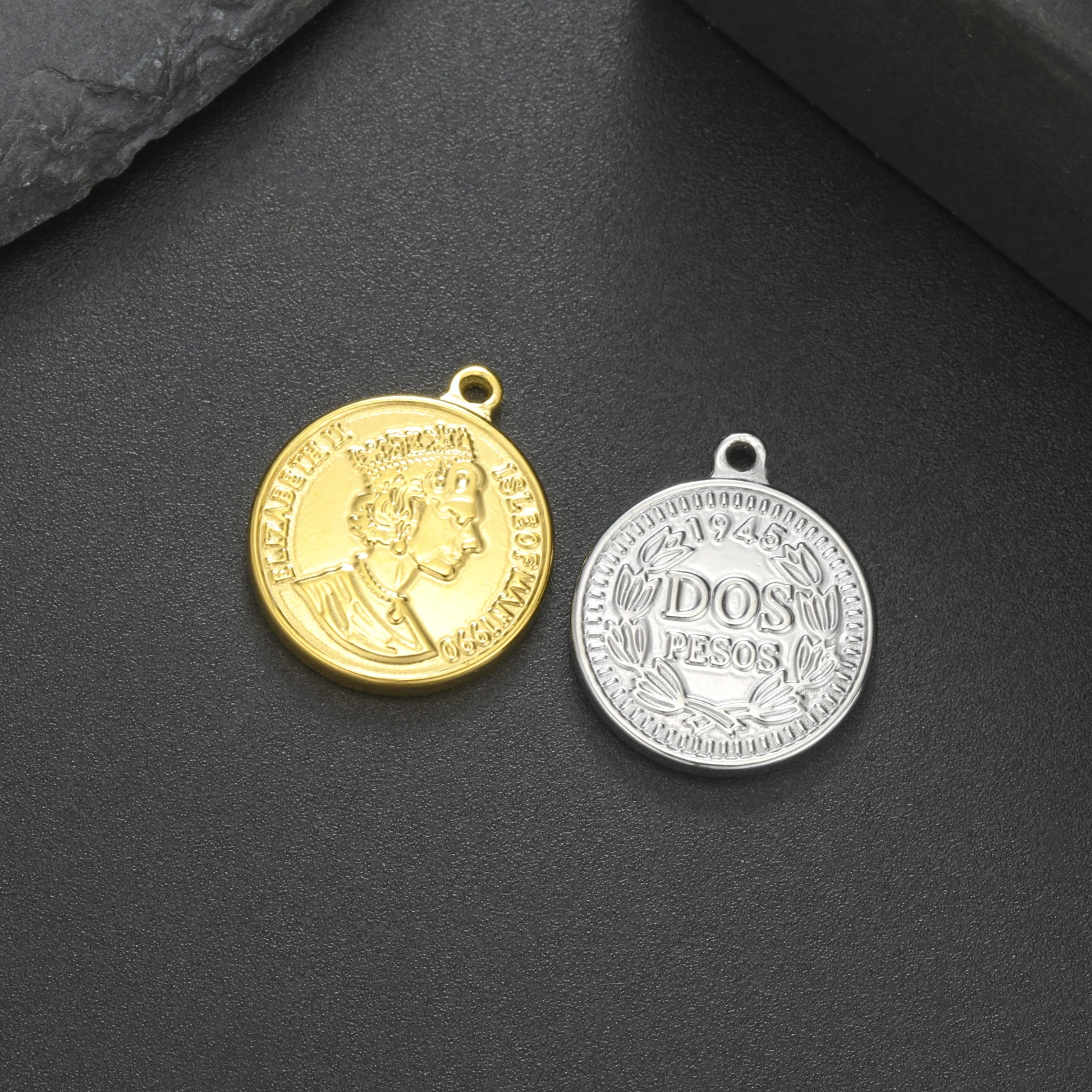 Медальон для монет Двусторонняя подвеска-головка DOS винтажный материал из