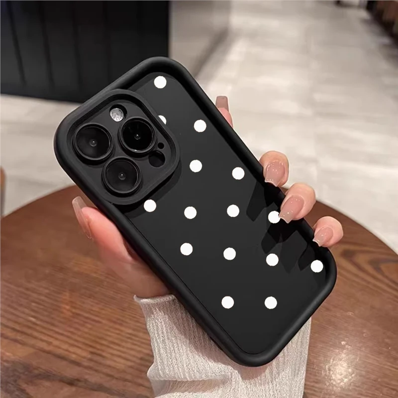 Фото Чехол для телефона с белыми точками на весь экран для Xiaomi Redmi Note 15 14 13 Pro Plus 12 Pro Redmi 15C 15 14C 13C 12C A5 A7 Pro Fundas №5