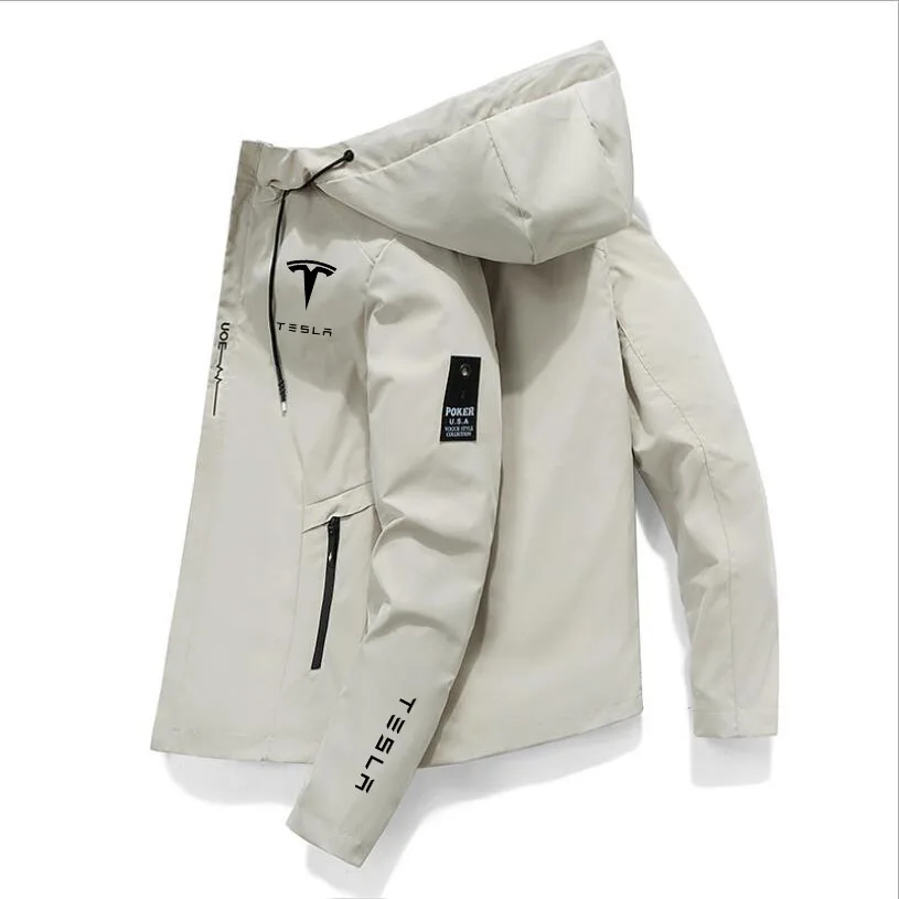 

Tesla Logo Spring and Autumn New Men's Outdoor Camping and Mountaineering Jacket Breathable Waterproof UV Resistant Trapstar