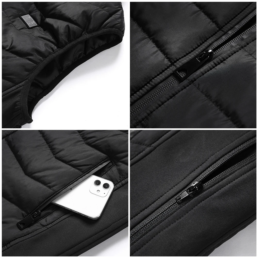 Мужской Терможилет С USB-зарядкой 11-зонный Электрический Нагрев 3-ступенчатый