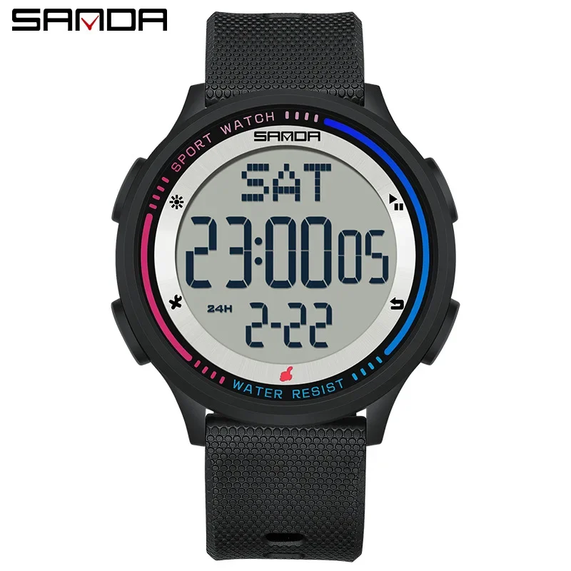 SANDA 6158 новые модные цифровые часы для студентов-подростков водонепроницаемые