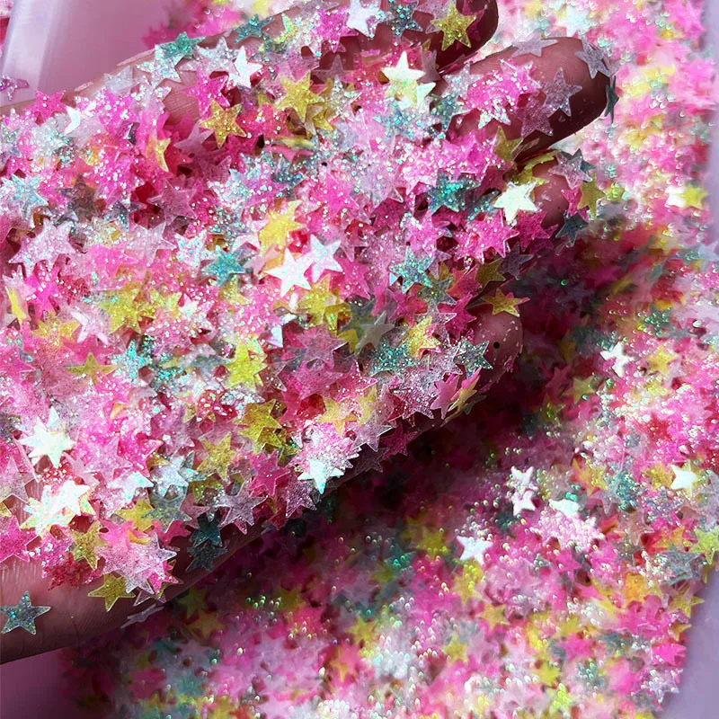 

10g/bag Multicolor Pentagram Nail Art Sequins Shiny Color Sequin for Nail Art Clothing Decoration Prom Makeup