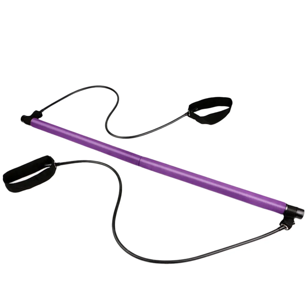 

1PC Yoga Pilates Stick Resistance Bar Bodybuilding Gym Tube Loop Elastic Exercise Bar (Purple)