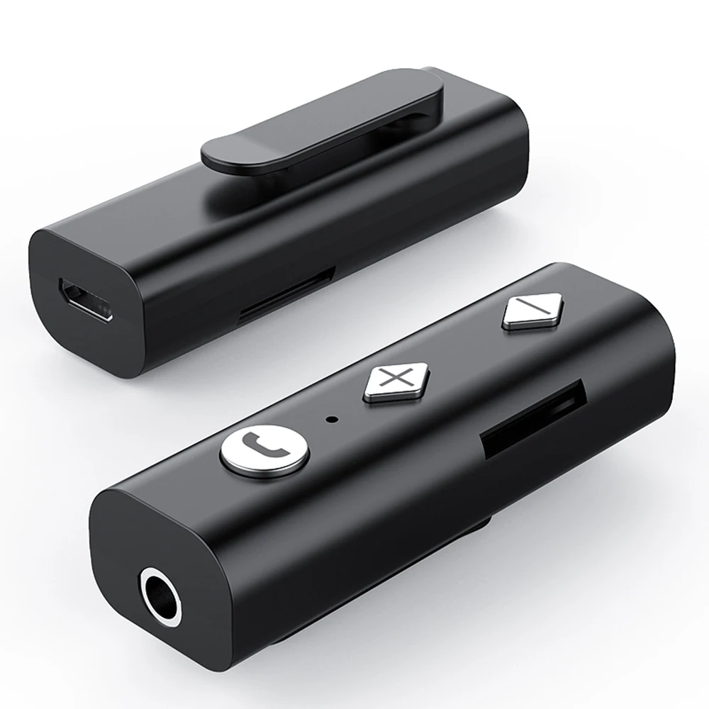 

Адаптер аудиоресивера, совместимый с Bluetooth 5,0, аудиогарнитура, голосовые вызовы, 3,5 мм AUX приемник, аудиопередатчик, беспроводные наушники