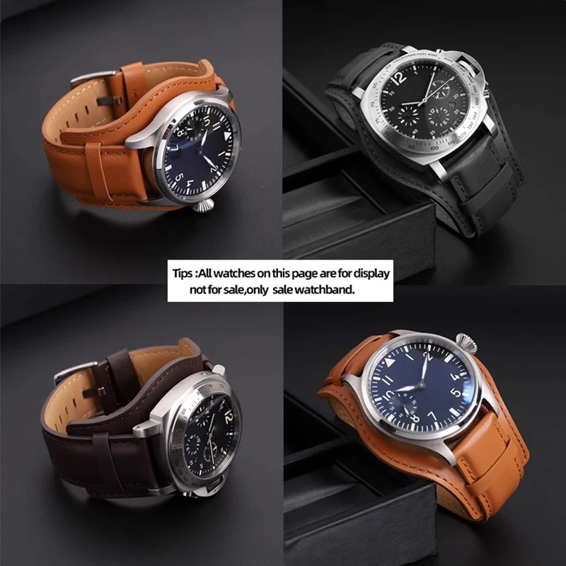 Ремешок для часов из воловьей кожи с лотком Panerai PAM111/441 Fossil CH2564 CH2565 Casio MDV-106 MTP-VD01 22