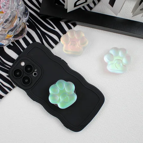 Складная подставка для телефона из АБС-пластика, милая кошачья лапа, сердце, держатель для кольца на палец, матовый полупрозрачный липкий кронштейн для iPhone, Samsung, Huawei