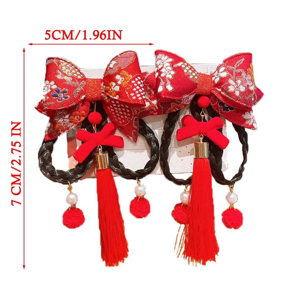 1 пара детских заколок для волос с кисточками в китайском стиле античном на Новый