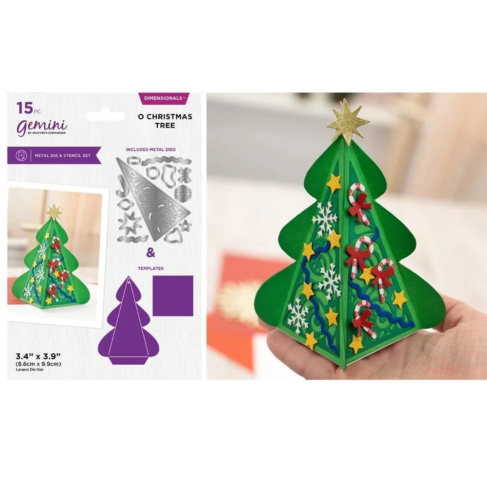 

Шаблон и штамп для подарочной коробки, набор металлических штампов для рождественской елки, форма для тиснения, бумажные открытки для рукоделия