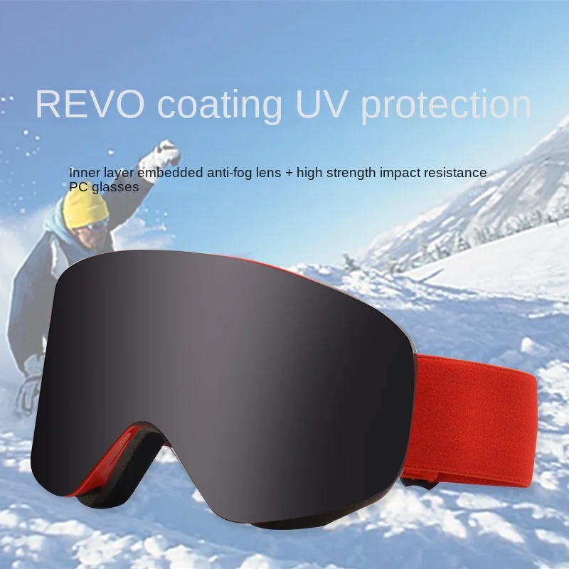 New Cylinder Magnet Ski Goggles Double-layer Anti-fog Magnetic   Snow  Mountaineering