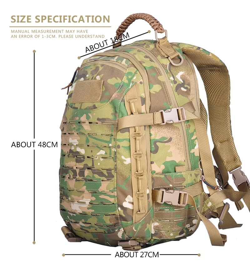 50L Large Capacity Men Army Military Tactical Backpack 3P Softback Outdoor Hiking Camping Rucksack Hunting camping travel bag