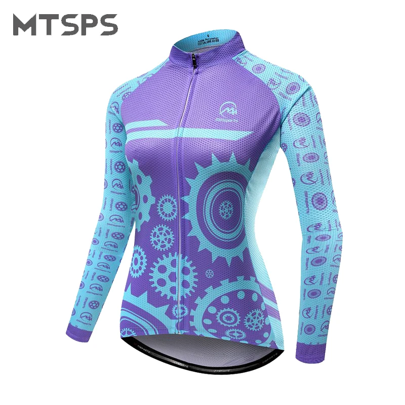 

Mtsps conjunto de roupas femininas para ciclismo, camiseta térmica manga longa para inverno, equipamento para bicicleta