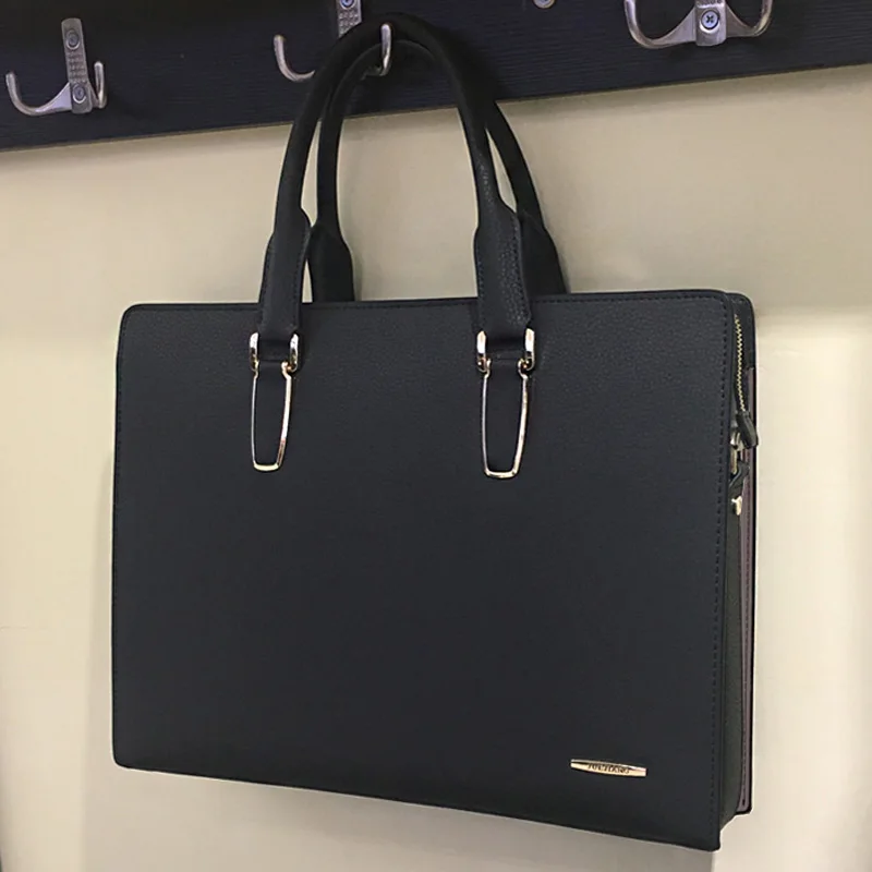 Brand Password Lock Men's Bag Handbag Male Horizontal Shoulder Bag Crossbody Business Document Cattle Leather Bag