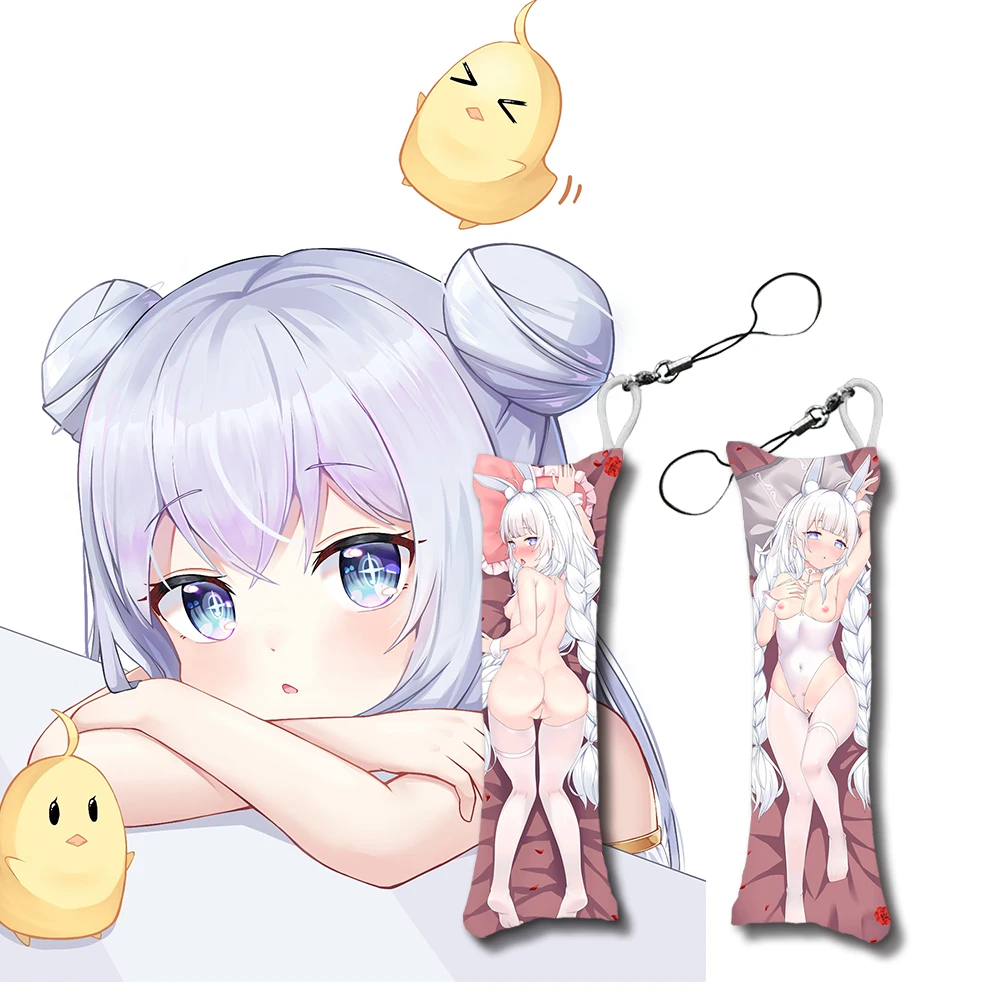

Anime Azur Lane Le Malin Keychain Dakimakura Double Sides Mini Pillow Hanging Ornament Phone Cute Gift 12x4 cm