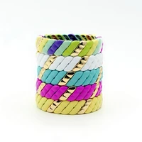 fashion niche diy design alloy cuff ladies enamel bracelet boho rainbow color matching feminine charm rainbow bracelet jewelry