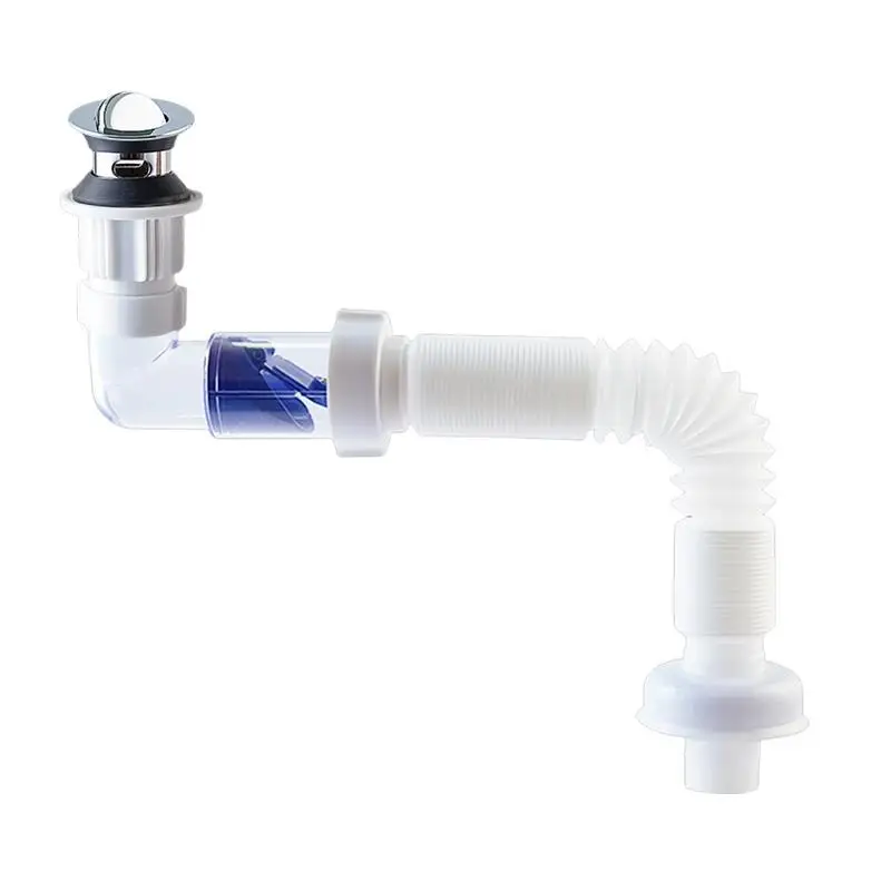 

Kitchen Sink Drain Pipe ABS Drain Hose Washbasin Curved Pipe Stretchable Deodorant Strainer Pipeline Bathroom Rotate Drain Tube