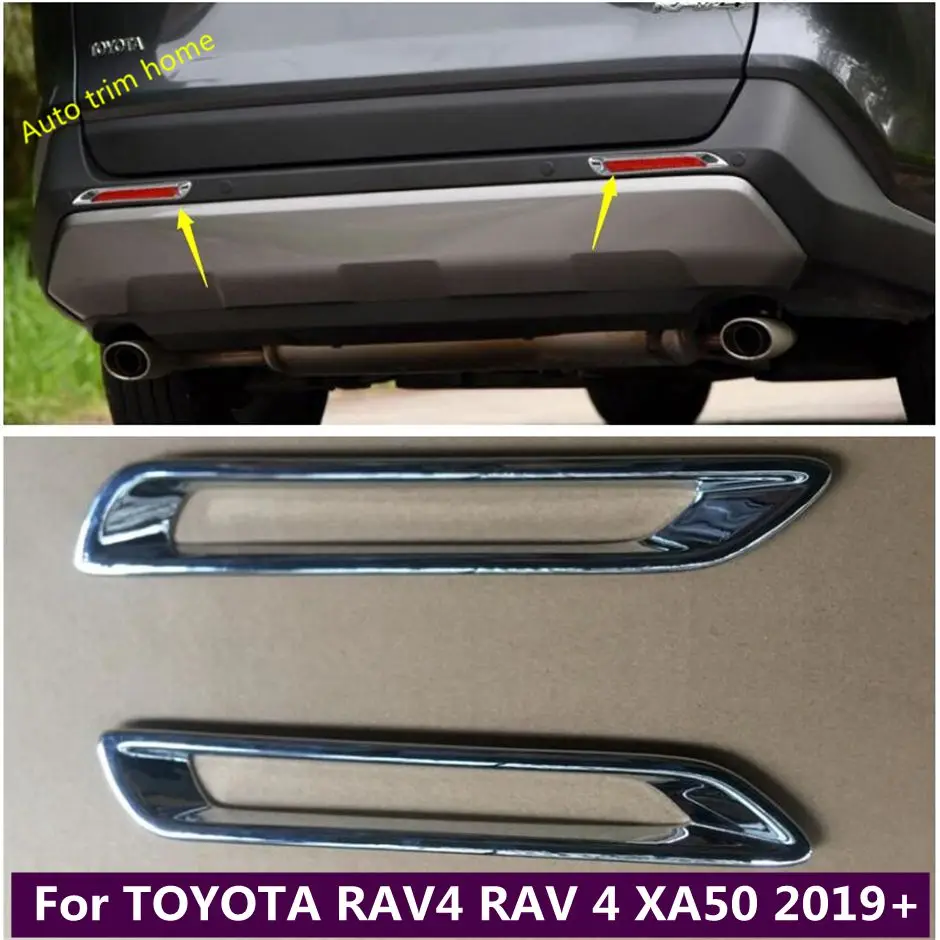 

Rear Bumper Fog Lights Foglight Lamps Frame Cover Trim Fit For TOYOTA RAV4 RAV 4 XA50 2019 - 2023 Chrome Exterior Accessories