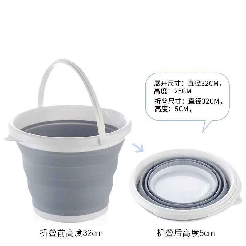 

Travel Outdoor Car Wash Bucket Thickened Fishing Bucket Portable Retractable Beautiful Folding Bucket Plastic Household Portable